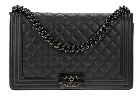 black iridescent chanel bag